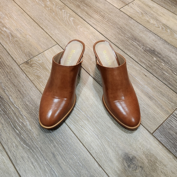 Maypie Women's Cognac Mules Size 9 - Picture 2 of 8
